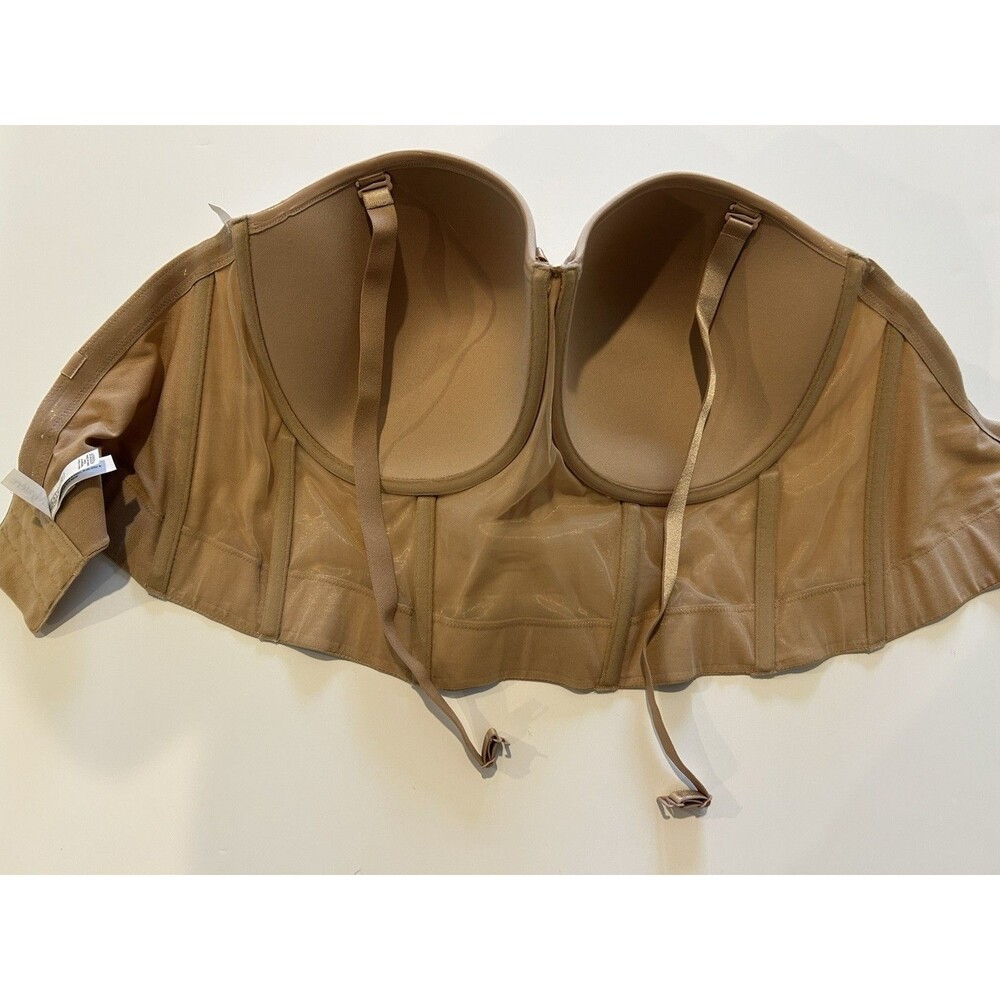 NWT Le Mystere Nude Bra 40DDD Padded Soiree Bustier LongLine Strap Or Strapless - Picture 8 of 8